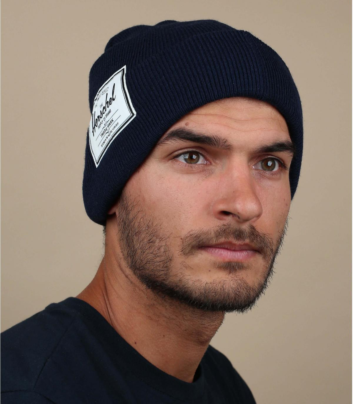 navy blue Herschel beanie Elmer Classic Large peacoat